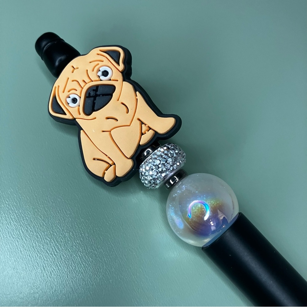Pug Handmade Beaded Pen | Cute Gift for Dog Owners - Picture 2 of 6